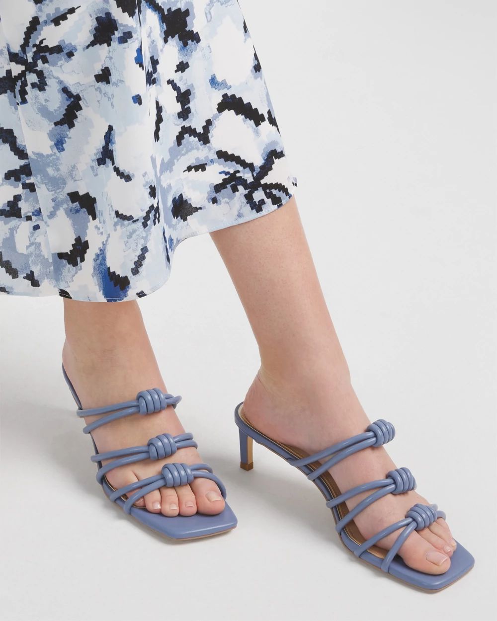 Strappy knotted heeled sandals online